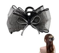 Rhinestone Sparkling Bowknot Hair Clips, Bow Hair Clips Rhinestone Bowknot Clips, Bowknot Hair Claw Clips Strong Hold Hair Barrettes, Hair Accessories Gifts for Women and Girls (Gray)