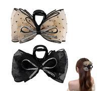 Rhinestone Sparkling Bowknot Hair Clips, Bow Hair Clips Rhinestone Bowknot Clips, Bowknot Hair Claw Clips Strong Hold Hair Barrettes, Hair Accessories Gifts for Women and Girls (B-2PCS)