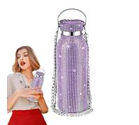 Rhinestone Water Bottle - Portable $350 xt(ml)$ Thermal Flask With Chain, Insulated Glitter Coffee Cup, Sparkly Crystal Diamond Water Bottle Gift For Birthdays & Travel