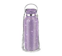 Rhinestone Water Bottle - Stainless Steel Thermal Bottle | Insulated Glitter Bottles, Cups With Rhinestones 350ml Refillable Water Bottles With Chain For Women Girls Gift