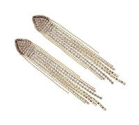 Rhinestone Wedding Chain Statement Earring Tassel Teardrop Bridal Jewelry Earrings for en Alloy