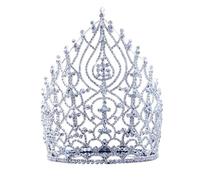Rhinestone Wedding Hair Accessories Jewelry Elegant Miss Crown For Women Bridal Big Crystal Crowns And Tiaras King Party Gift para Bodas