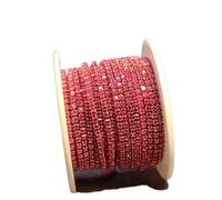 Rhinestones Chain Roll Tassel 3/10Yard Crystal Ribbon Strass Banding Sew On Gold Rhinestone Trim Strip Cup Chains For Needlework(Rose,3Yard in Bag,SS16)