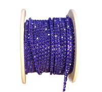 Rhinestones Chain Roll Tassel 3/10Yard Crystal Ribbon Strass Banding Sew On Gold Rhinestone Trim Strip Cup Chains For Needlework(Sapphire,10Yard Per Roll,SS16)