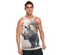 Rhino 3D Fungi - playera deportiva sin mangas para hombre, de secado rápido, informal, para playa, ropa informal, Hongos Rhino 3d, L
