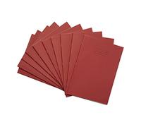 RHINO 8 mm, 80 páginas, cuadrícula de ejercicios y cuaderno, color rojo () 10 unidades