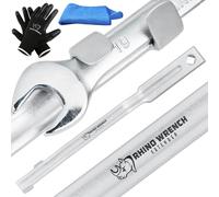 Rhino - Barra de herramientas extensora de llave inglesa, extensión de llave extralarga de 15 pulgadas para un máximo apalancamiento, multiplicador de par con guantes antideslizantes y toalla de