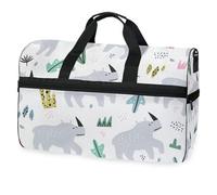 Rhino - Bolsa de viaje plana para hombres, mujeres, niños, niñas, adolescentes, bolsa de gimnasio deportiva de gran tamaño con compartimento para zapatos, bolsa de entrenamiento para yoga, fin de