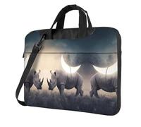 Rhino - Bolsa portátil para portátil con correa para el hombro, se puede llevar como una bolsa cruzada, Black, 14 inch