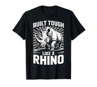 Rhino Construido Duro como un Rinoceronte Animal Rinoceronte zoológico Camiseta