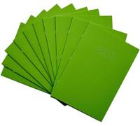 Rhino - Cuaderno (A4, mitad blanco y mitad rayas, 10 unidades, 15 mm), color verde claro