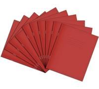 Rhino - Cuaderno de ejercicios cuadrado 10 mm, 48 páginas, paquete de 10, rojo