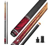 RHINO Eclipse II Ember - Taco de billar de fibra de carbono, eje de carbono de baja desviación con punta japonesa Nishiki de 12,5 mm y junta de 3/8-8, palo de piscina profesional para adultos con