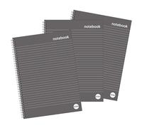 Rhino Everyday - Cuaderno de tapa dura A4, con forro de 8 mm, 160 páginas, paquete de 3
