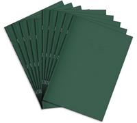 Rhino F8M-Lote de 10 cuadernos de ejercicios, 80 páginas, formato A4, color verde oscuro