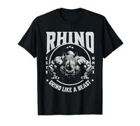 Rhino Grind Like a Beast Pushup Gym Motivación Entrenamiento Camiseta