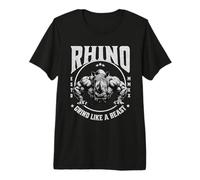 Rhino Grind Like a Beast Pushup Gym Motivación Entrenamiento Camiseta Premium