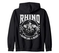 Rhino Grind Like a Beast Pushup Gym Motivación Entrenamiento Sudadera con Capucha