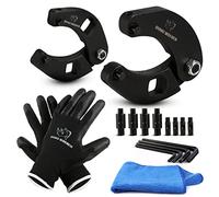 Rhino - Juego de 2 llaves de tuerca de cilindro hidráulico ajustables, incluye guantes, toalla de microfibra, pines y llaves Allen, adecuadas para equipos de granja y construcción