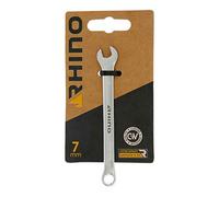 Rhino - Llave combinada de 7 mm, llave combinada con llave de anillo y llave de horquilla de 7 mm de diámetro, alta calidad, fabricada en acero (cromo vanadio)