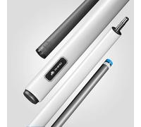 RHINO LUMINAX - Taco de billar - Junta de 3/8-8 - Eje de fibra de carbono, diámetro de punta de 12,5 mm, diseño cónico profesional, punta de taco compuesta (sin envoltura, perla blanca)