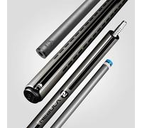 RHINO Nebula 2 - Taco de billar, color gris carbón, eje 100% fibra de carbono y tope compuesto. Punta de cristal de tiempo, diseño cónico profesional, 12,4 mm, junta 3/8-8, agarre de fricción 3D. Taco