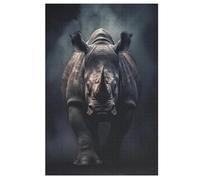 Rhino Puzzle De 1000 Piezas, Rompecabezas De Madera para Adultos, Rompecabezas Imposibles, Juego De Habilidad para Toda La Familia, Puzzles De InfHormigail （78×53cm）