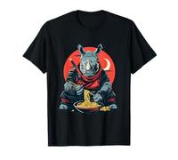 Rhino Ramen Samurai Ninja Fideos japoneses Rhino Ramen Bowl Camiseta