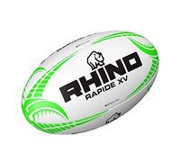 Rhino Rapide White XV Balón de Rugby, Unisex Adulto