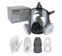 RHINO Smart Solutions Mascarilla con Filtro de Carbono Proteccion para Pintura, Gases, Polvo, Partículas, Fitosanitarios, Vapores Orgánicos (7011D) | Mascara Reutilizable Pantalla de Cara Completa