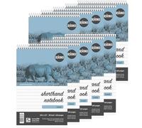 RHINO Stationery 8 x 5 Recycled Shorthand Notepad 160 Page | 8mm Ruled | Headbound Notepad Blue Cover Reporters Notepad