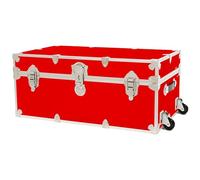 Rhino Trunk & Case Camp & College - Baúl con ruedas extraíbles de 30 x 17 x 13 pulgadas (rojo)