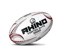 Rhino Vortex Elite Match - Pelota de Rugby, Talla 5, Color Blanco