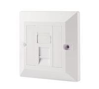 Rhinocables Placa frontal de pared para red Gigabit Ethernet, toma individual y doble, conector RJ45, para CAT5e, CAT6 CAT6a, 1, 2 y 4 puertos. CAT5e 1 Port