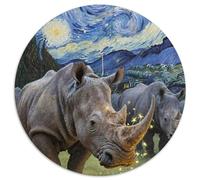 Rhinoceros 1000 Piece Jigsaw Puzzle For Adults Challenging Game Stress Relief Puzzle Exercise The Memory of The Brain for Men, Women, Elders, Seniors 1000pcs (67.5x67.5cm)