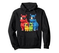 Rhinoceros Family African Safari Animal Colorful Rhino Zoo Sudadera con Capucha