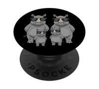 Rhinoceros Family Sunglasses Safari Animal Colorful Rhino PopSockets PopGrip Adhesivo