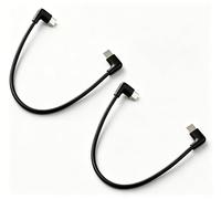 RHINORO Paquete de 2 cables de datos USB-C a USB-C en ángulo recto en forma de L, negro, compatible con DJI RC-N1, RC-N1C, RC-N2, RC-N3 y receptor de transmisión DJI SDR, iPhone 16 17 (25 cm (paquete