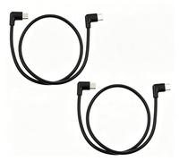 RHINORO Paquete de 2 cables de datos USB-C a USB-C en ángulo recto en forma de L, negro, compatible con DJI RC-N1, RC-N1C, RC-N2, RC-N3 y receptor de transmisión DJI SDR, iPhone 16 17 (48 cm (paquete
