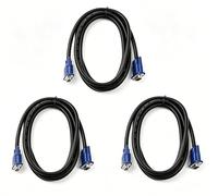 RHINORO Paquete de 3 cables de extensión VGA, 15 pines VGA macho a hembra, 2 metros, 1080P Full HD, compatible con PC antigua, monitor, proyector, resistente
