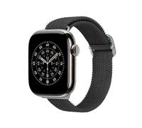 RhinoShield Correa trenzada Apple Watch Series 11/10 (42mm) + Series 9/8 / 7 (41mm) + Series 6/5 / 4 / SE 3 / SE 2 / SE (40mm) + Series 3/2 / 1 (38mm) | Suave y elástica - Negro