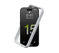 RhinoShield Funda Bumper Compatible con [iPhone 15 Pro] | CrashGuard - Funda con Tecnología de Absorción de Golpes - Resistente a Impactos de más de 3.5 Metros - Gris Platino