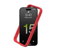 RhinoShield Funda Bumper Compatible con [iPhone 15 Pro MAX] | CrashGuard - Funda con Tecnología de Absorción de Golpes - Resistente a Impactos de más de 3.5 Metros - Rojo