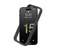 RhinoShield Funda Bumper Compatible con [iPhone 15 Pro MAX] | CrashGuard - Funda con Tecnología de Absorción de Golpes - Resistente a Impactos de más de 3.5 Metros - Grafito