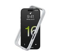 RhinoShield Funda Bumper Compatible con [iPhone 16 Pro] | CrashGuard - Funda con Tecnología de Absorción de Golpes - Resistente a Impactos de más de 3.5 Metros - Gris Platino