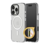 RhinoShield Funda Clear Botón de Captura y Control de Cámara Compatible con MagSafe [iPhone 16 Pro MAX] | Magnetismo Superior, Resistencia al Amarilleo, Funda Protectora, Anillo de Cámara Negro