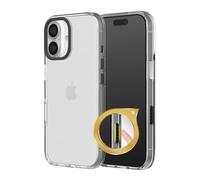 RhinoShield Funda Clear Botón de Control de Cámara Compatible con [iPhone 16] | Resistencia al Amarilleo, Alta Transparencia, Funda Protectora, Anillo de Cámara Negro