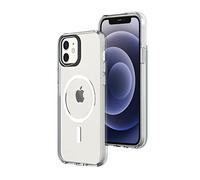 RhinoShield Funda Clear (MagSafe Compatible) [iPhone 12/12 Pro] | Fuerza magnética Superior, elevada Resistencia al amarilleamiento, Alta Transparencia, Personalizable - Negro Anillo de Cámara