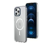 RhinoShield Funda Clear (MagSafe Compatible) [iPhone 12 Pro MAX] | Fuerza magnética Superior, elevada Resistencia al amarilleamiento, Alta Transparencia, Personalizable - Blanco Anillo de Cámara