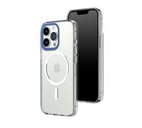 RhinoShield Funda Clear (MagSafe Compatible) [iPhone 13 Pro] | Fuerza magnética Superior, elevada Resistencia al amarilleamiento, Alta Transparencia, Personalizable - Azul Cobalto Anillo de Cámara